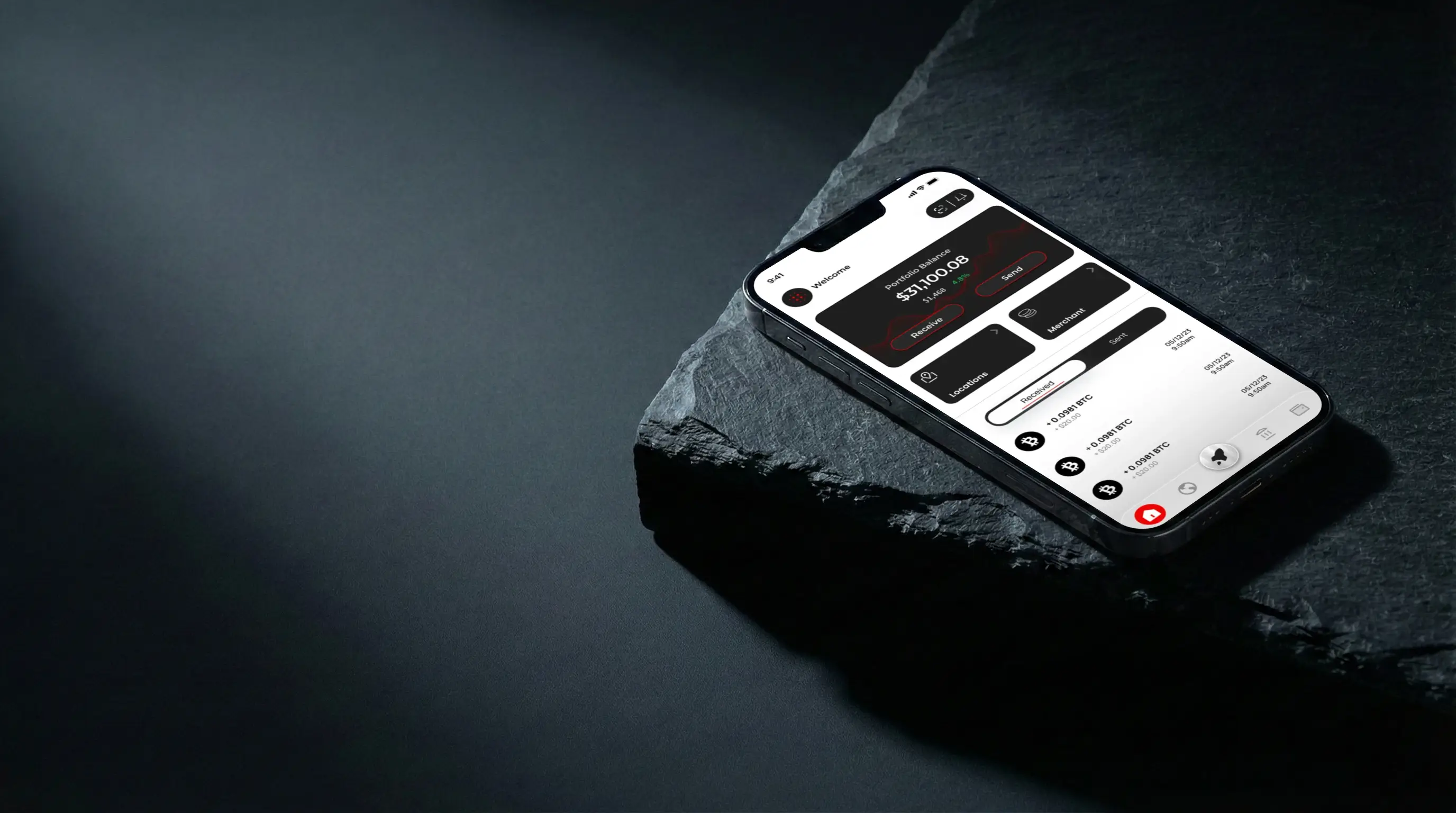 The ByteVault wallet app running on a phone